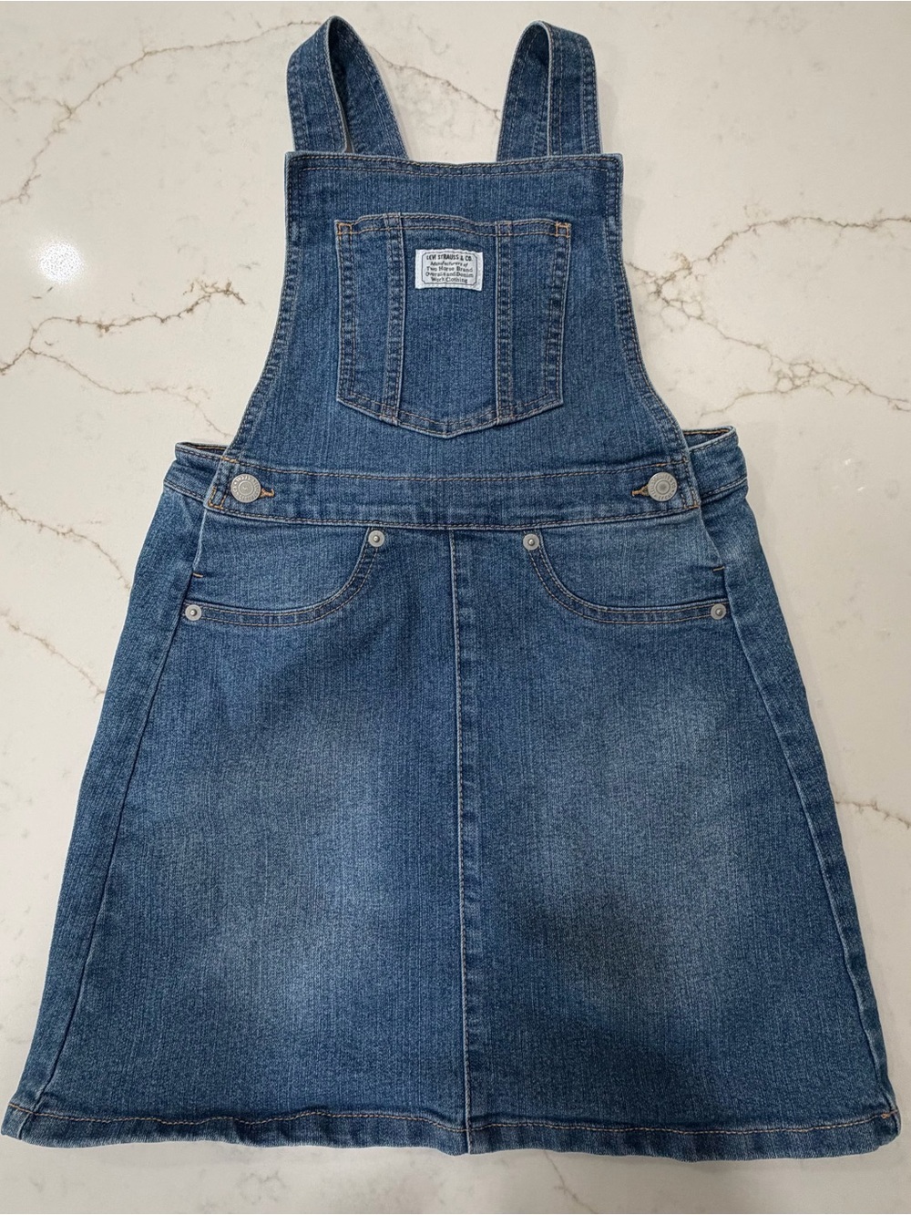 Levi’s Girls Denim Overall Jumper Dress Size 10/12 Medium